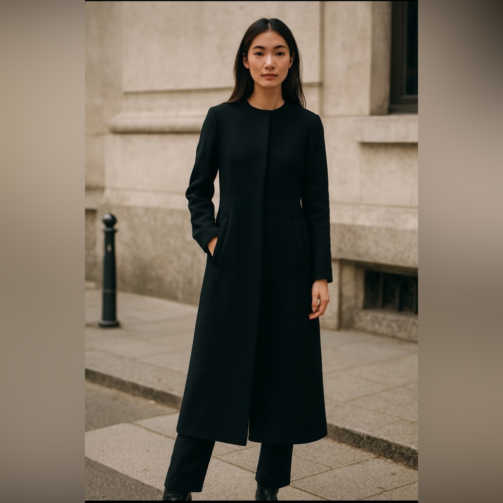 Elegant Black Women's Pea Coat